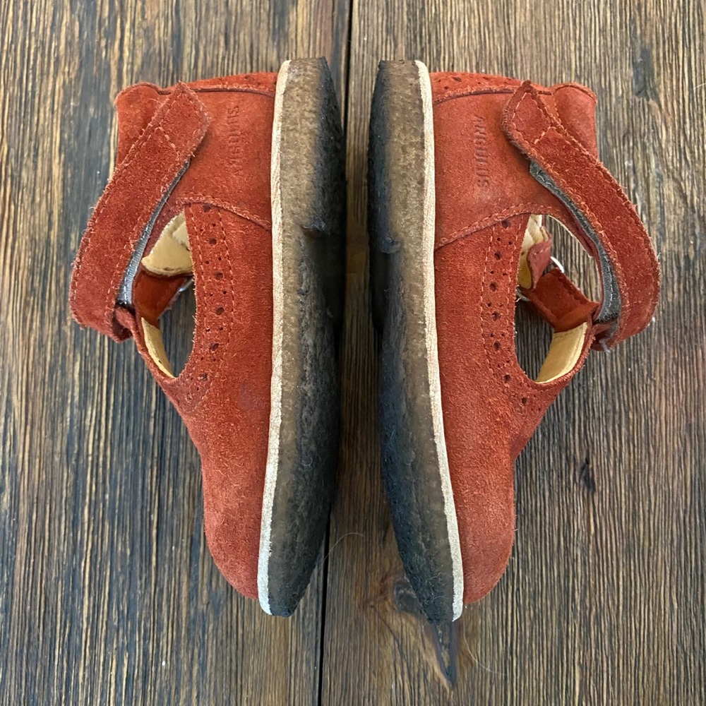 Angulus Rust Suede Mary Jane T-Strap Toddler Shoes - Picture 7 of 12